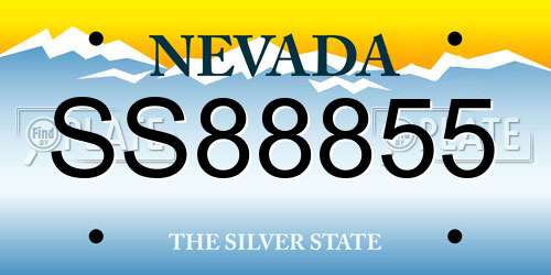 SS88855 Nevada License Plate