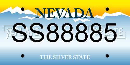 SS88885 Nevada License Plate
