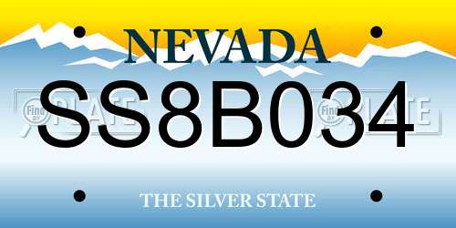 SS8B034 Nevada License Plate