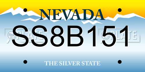 SS8B151 Nevada License Plate