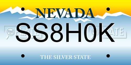 SS8H0K Nevada License Plate