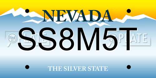 SS8M5T Nevada License Plate