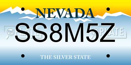 SS8M5Z Nevada License Plate