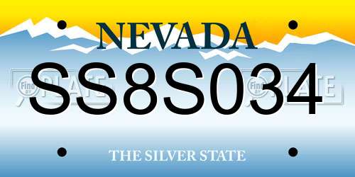 SS8S034 Nevada License Plate