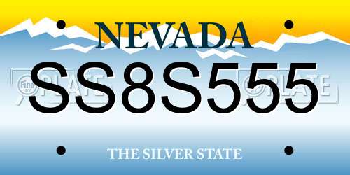 SS8S555 Nevada License Plate