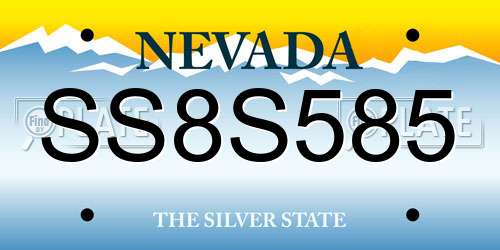 SS8S585 Nevada License Plate