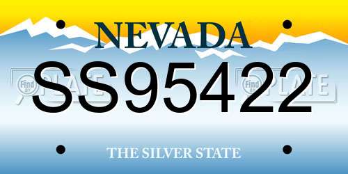 SS95422 Nevada License Plate