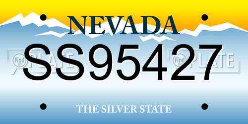SS95427 Nevada License Plate