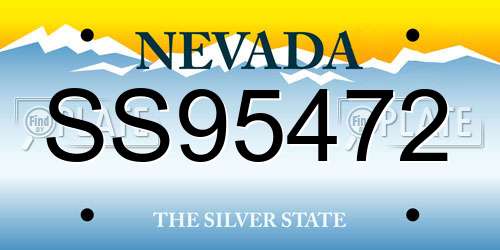 SS95472 Nevada License Plate