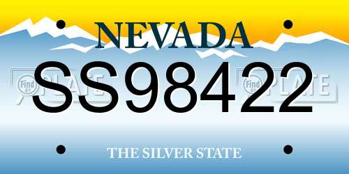 SS98422 Nevada License Plate