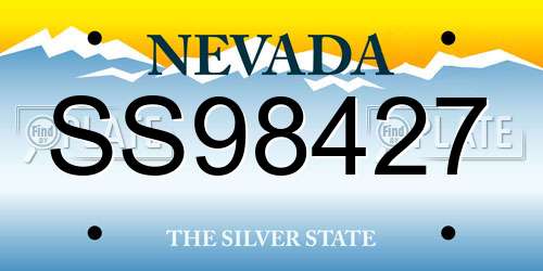 SS98427 Nevada License Plate