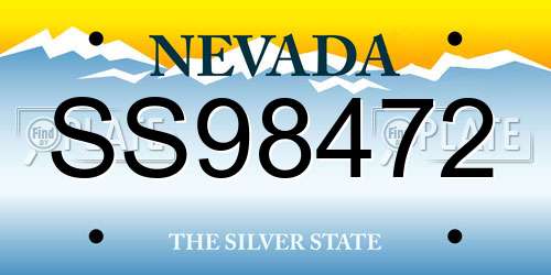 SS98472 Nevada License Plate