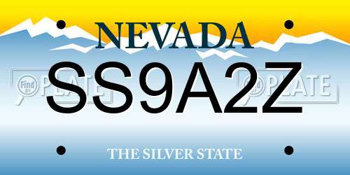 SS9A2Z Nevada License Plate