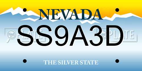 SS9A3D Nevada License Plate