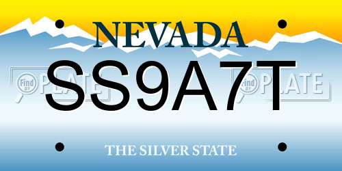 SS9A7T Nevada License Plate
