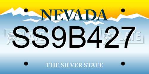 SS9B427 Nevada License Plate