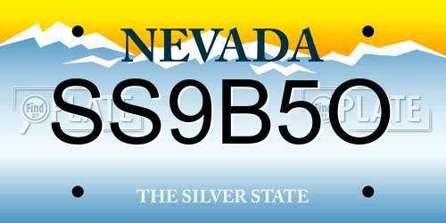 SS9B5O Nevada License Plate