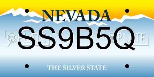 SS9B5Q Nevada License Plate
