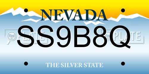 SS9B8Q Nevada License Plate