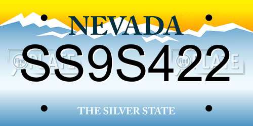 SS9S422 Nevada License Plate