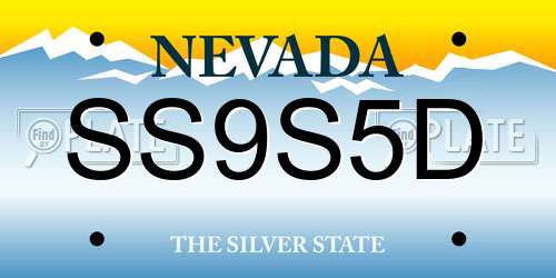 SS9S5D Nevada License Plate
