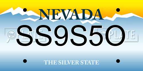 SS9S5O Nevada License Plate