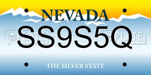 SS9S5Q Nevada License Plate