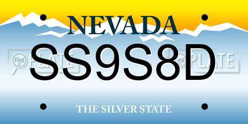SS9S8D Nevada License Plate