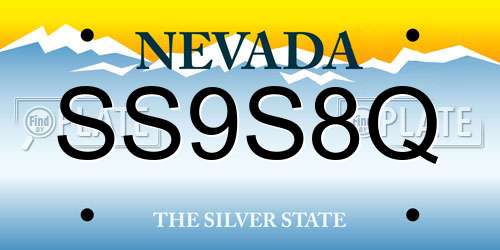 SS9S8Q Nevada License Plate