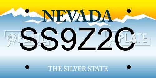 SS9Z2C Nevada License Plate