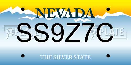 SS9Z7C Nevada License Plate