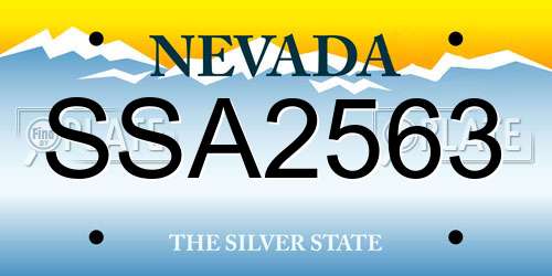 SSA2563 Nevada License Plate