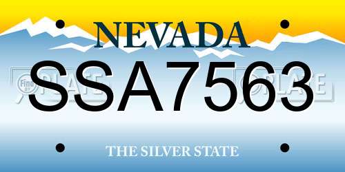 SSA7563 Nevada License Plate