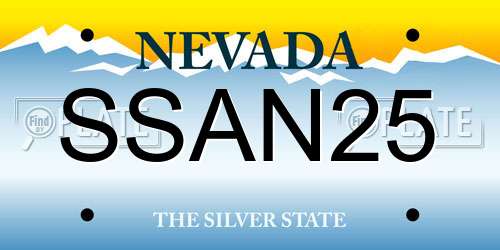 SSAN25 Nevada License Plate