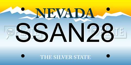SSAN28 Nevada License Plate