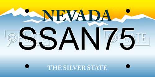 SSAN75 Nevada License Plate