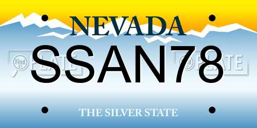 SSAN78 Nevada License Plate