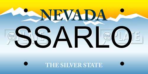SSARLO Nevada License Plate