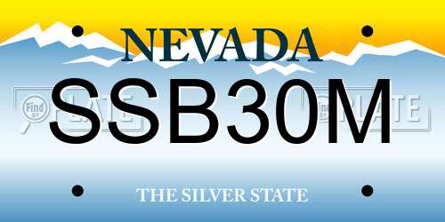SSB30M Nevada License Plate