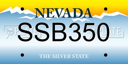 SSB350 Nevada License Plate
