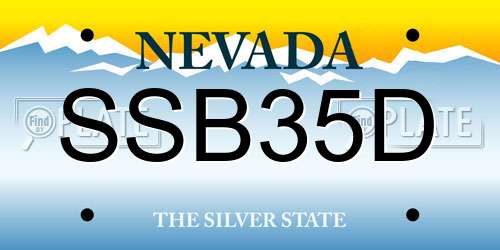 SSB35D Nevada License Plate