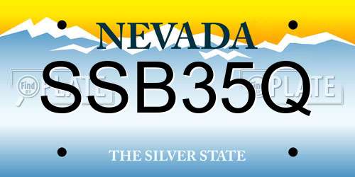 SSB35Q Nevada License Plate