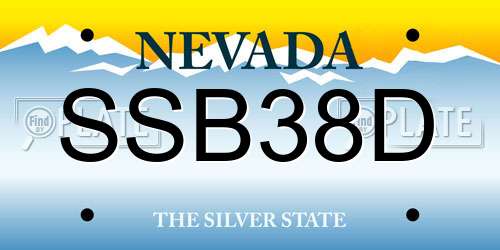 SSB38D Nevada License Plate