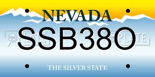 SSB38O Nevada License Plate