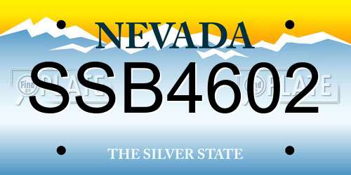 SSB4602 Nevada License Plate