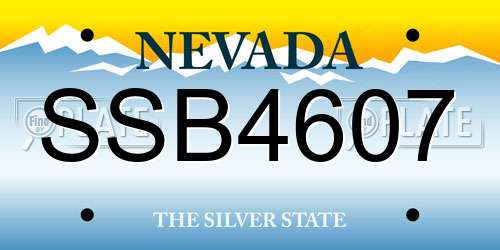 SSB4607 Nevada License Plate