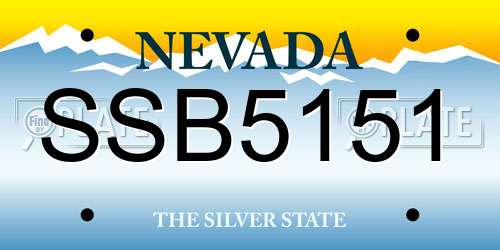 SSB5151 Nevada License Plate