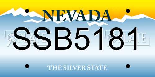 SSB5181 Nevada License Plate