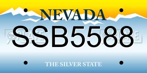 SSB5588 Nevada License Plate
