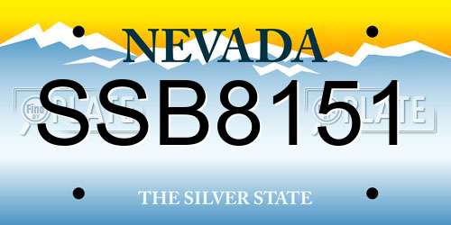 SSB8151 Nevada License Plate